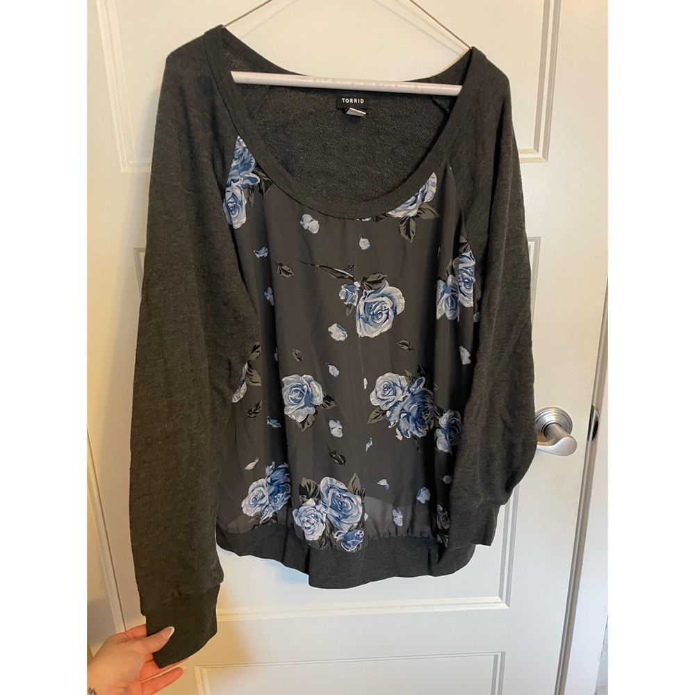 Floral sheer sweater